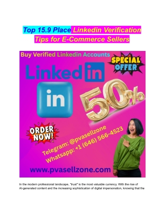 Top 15.9 Place Linkedin Verification Tips for E-Commerce Sellers