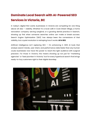 Dominate Local Search with AI-Powered SEO Services in Victoria, BC