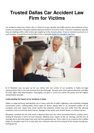 Trusted Dallas Car Accident Law Firm for Victims