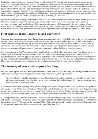 Chapter 13 Bankruptcy Attorney Tips: Restoring Credit in Las Vegas