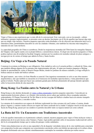 Descubre la Naturaleza Chinesa con Nuestros Paquetes Personalizados de Excursión