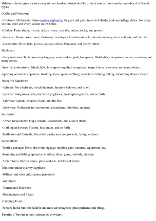 Things to Look for When Shopping for Military Camping Gear