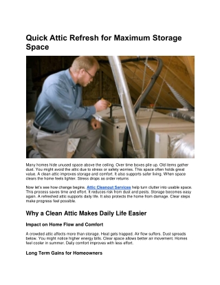 Quick Attic Refresh for Maximum Storage Space