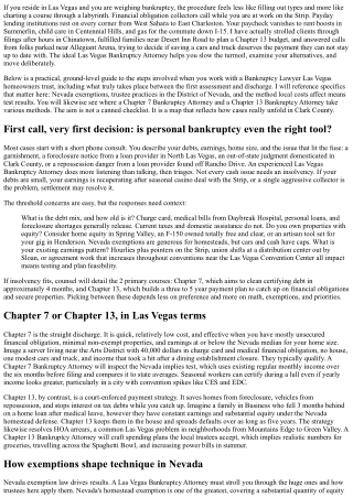 Step-by-Step: Filing with a Bankruptcy Legal Representative in Las Vegas