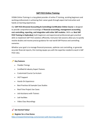 SAP FICO Online Certification Training Course