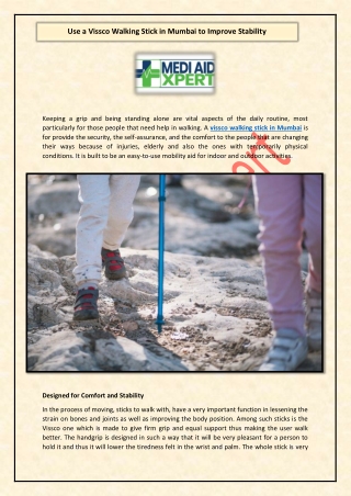 Use a Vissco Walking Stick in Mumbai to Improve Stability