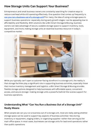 How Storage Units Can Support Your Business?