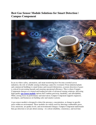 Best Gas Sensor Module Solutions for Smart Detection