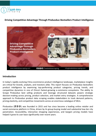 Pinduoduo Bestsellers Product Intelligence for Competitiveness