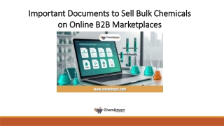 Important Documents to Sell Bulk Chemicals on Online B2B Marketplaces
