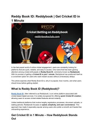 Reddy Book ID_ Reddybook _ Get Cricket ID in 1 Minute
