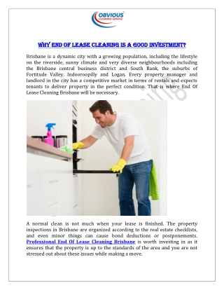 Why End of Lease Cleaning is a Good Investment
