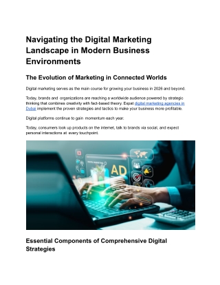 Navigating the Digital Marketing Landscape in Modern Business Environments