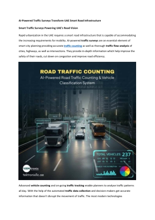 AI-Powered Traffic Surveys Transform UAE Smart Road Infrastructure