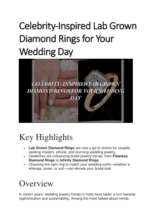 Celebrity-Inspired Lab Grown Diamond Rings for Your Wedding Day
