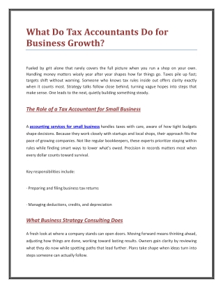 What Do Tax Accountants Do for Business Growth
