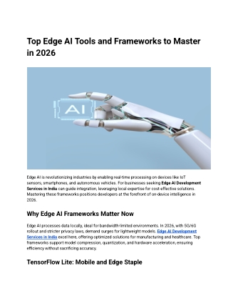 Top Edge AI Tools and Frameworks to Master in 2026