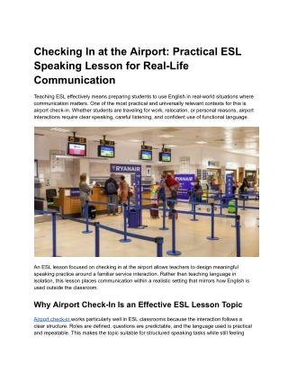 Checking In at the Airport_ Practical ESL Speaking Lesson for Real-Life Communication