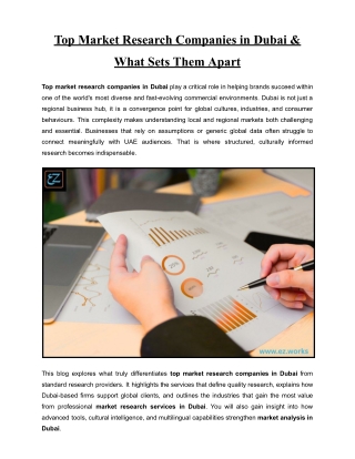 Top Market Research Companies in Dubai & What Sets Them Apart