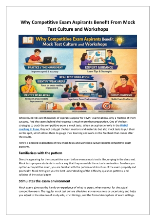 Why Competitive Exam Aspirants Benefit From Mock Test Culture and Workshops