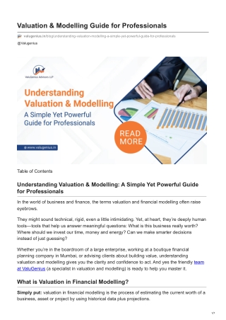 valugenius.in-Valuation  Modelling Guide for Professionals