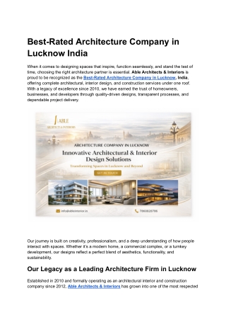 Best-Rated Architecture Company in Lucknow India (1)