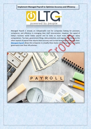 Implement Managed Payroll to Optimize Accuracy and Efficiency