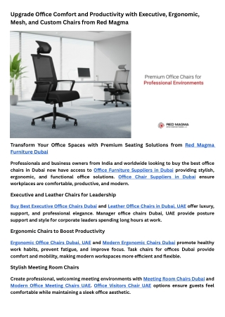 Custom Office Furniture for Modern Businesses