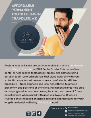 Affordable Permanent Tooth Filling in Chandler, AZ