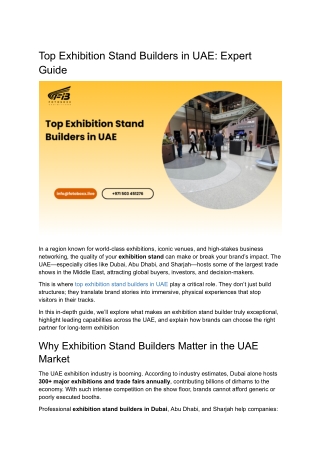 Top Exhibition Stand Builders in UAE_ Expert Guide