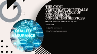 The CMMI Certification Pitfalls and Importance of Professional Consulting Servic