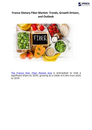 France Dietary Fiber Market a
