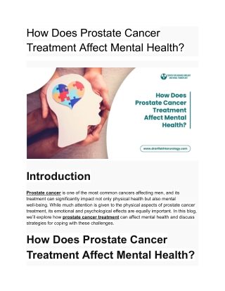 How Does Prostate Cancer Treatment Affect Mental Health_