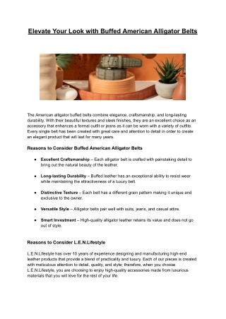 Elevate Your Look with Buffed American Alligator Belts