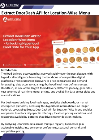 Extract DoorDash API for Location-Wise Menu pdf