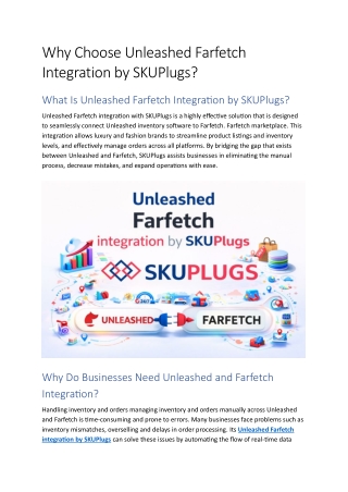 Why Choose Unleashed Farfetch Integration by SKUPlugs