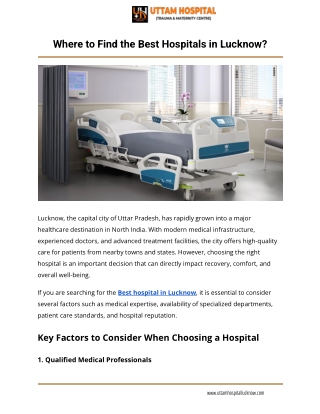 Best hospital in Lucknow