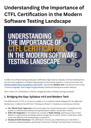 Understanding the Importance of CTFL Certification in the Modern Software Testin