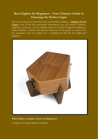 Best Clapbox for Beginners Your Ultimate Guide to Choosing the Perfect Cajon
