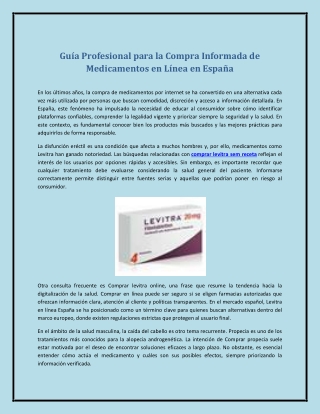 Guía Profesional para la Compra Informada de Medicamentos en Línea en España