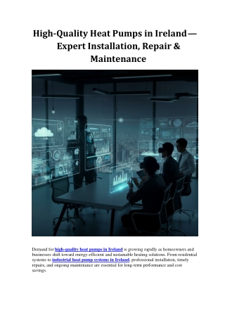 High Quality Heat Pumps in Ireland  Expert Installation Repair & Maintenance