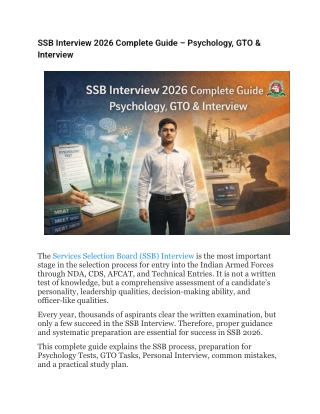 SSB Interview 2026 Complete Guide – Psychology, GTO & Interview