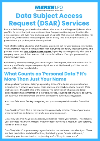 Data Subject Access Request (DSAR) Services