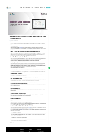 Odoo for Small Businesses: 7 Simple Ways Odoo ERP Helps You Grow Smarter