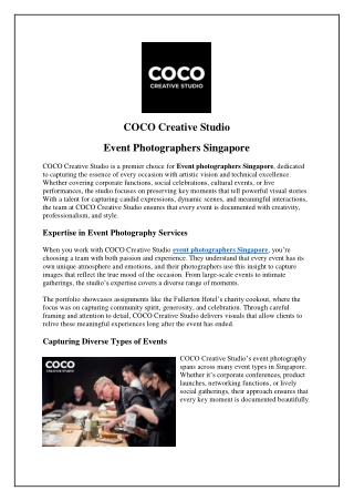 Event Photographers Singapore