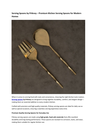 Serving Spoons by Prikney – Premium Kitchen Serving Spoons for Modern Homes