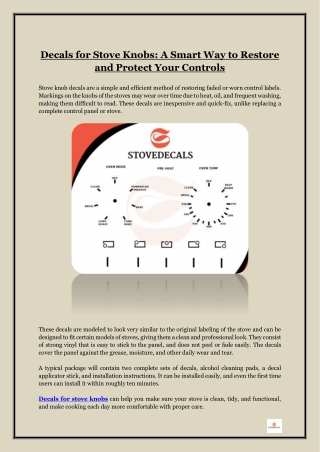 Decals for Stove Knobs- A Smart Way to Restore and Protect Your Controls