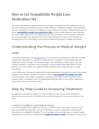 E3 - How to Get Semaglutide Weight Loss Medication OKC