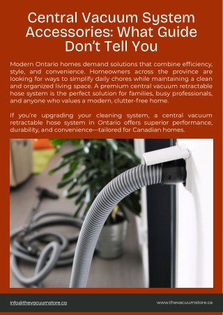 Best Central Vacuum Accessories from The Vacuum Store for Easy Maintenance