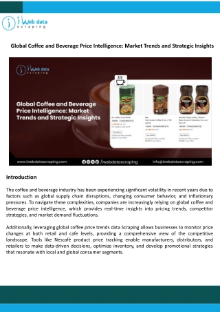 Global Coffee and Beverage Price Intelligence